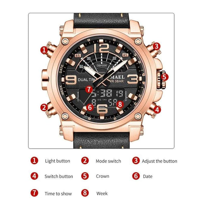 30m Waterproof Wristwatches With Digital Display