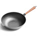 31cm Commercial Cast Iron Wok Frypan Fry Pan with Wooden Lid