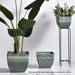 32cm Green Grey Square Resin Plant Flower Pot In Cement