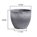 32cm Weathered Grey Round Resin Plant Flower Pot In Cement