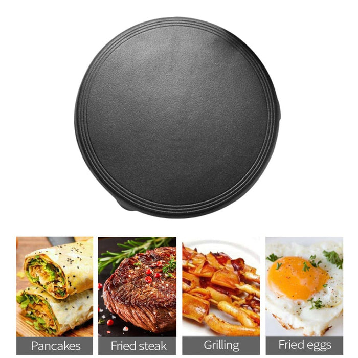 33cm Reversible Round Cast Iron Crepes Pan Baking Cookie