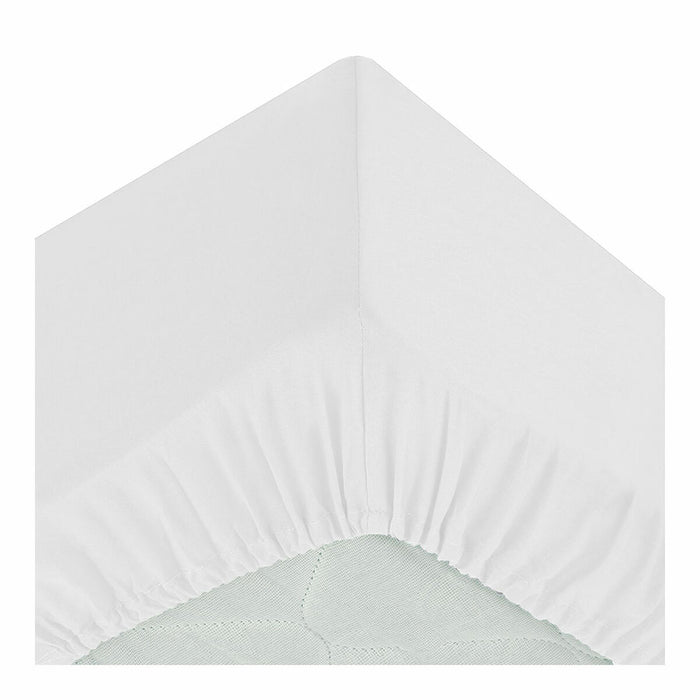 Fitted Bottom Sheet Atmosphera White 90 x 190 Cm