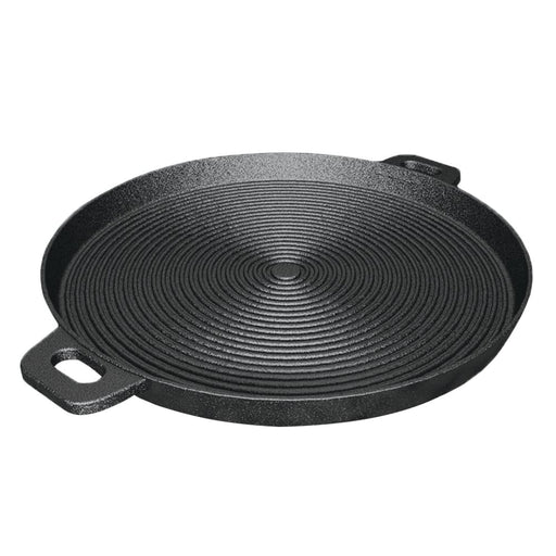 35cm Round Ribbed Cast Iron Frying Pan Skillet Steak Sizzle