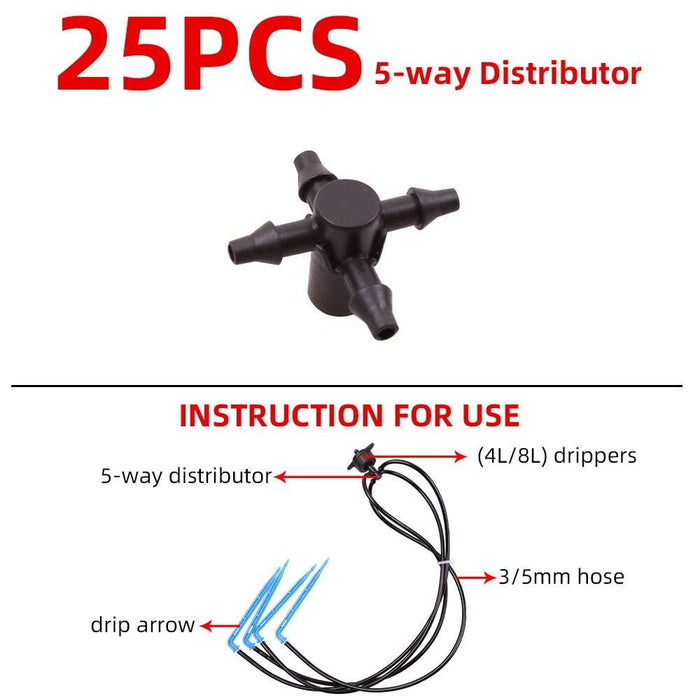 3 5mm 4l 8l 5-way Distributor Arrow Watering Kits