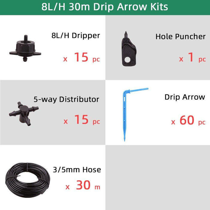 3 5mm 4l 8l 5-way Distributor Arrow Watering Kits