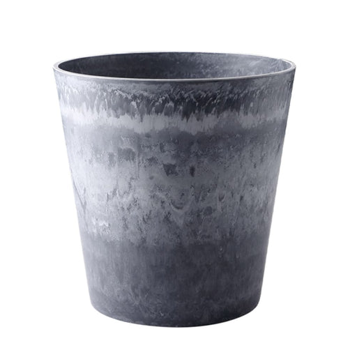 37cm Weathered Grey Round Resin Plant Flower Pot In Cement