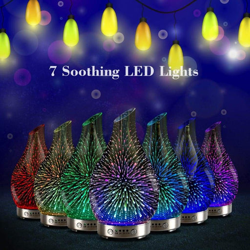 3d Fireworks 100ml Glass Humidifier Aroma Essential Oil