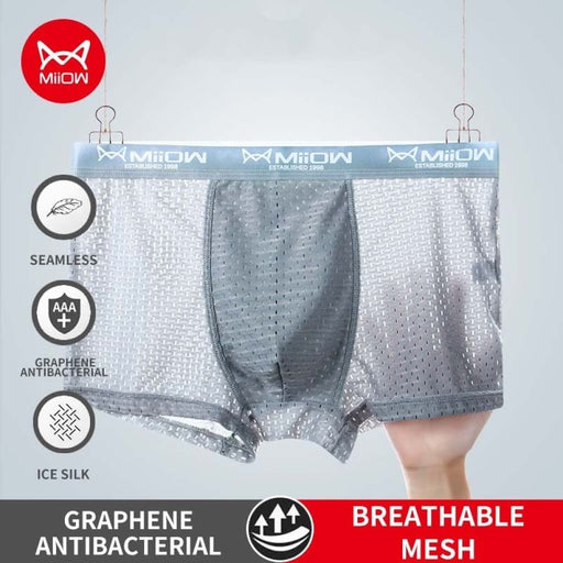 3pcs Boxer Men Underwear Mesh Breathable Antibacterial