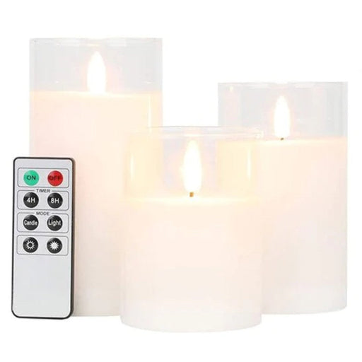 3pcs Flameless 3d Effect Led Candles With 8 Key Remote