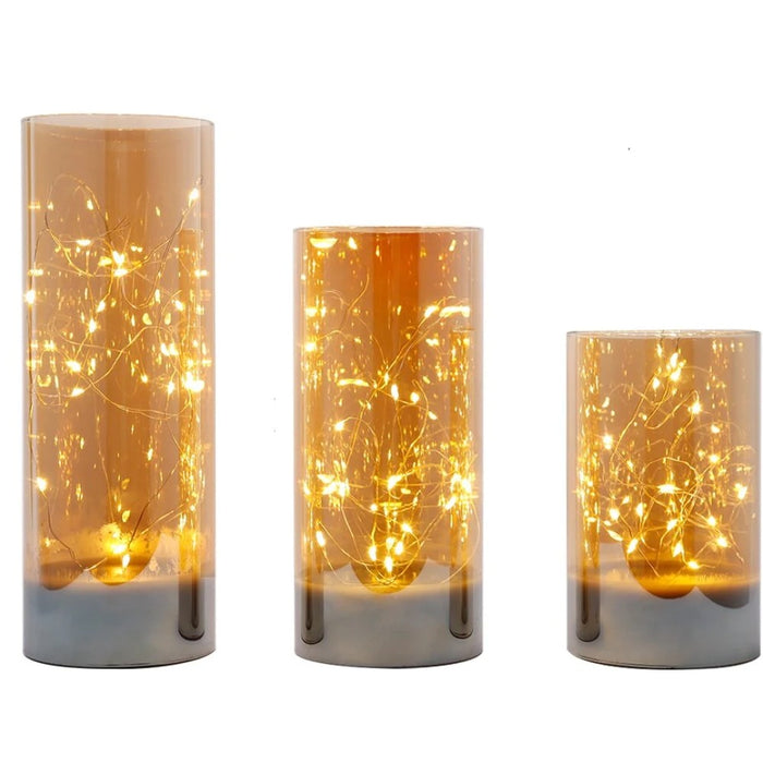 3Pcs Flameless Battery Powered LED Candles With 8 Key Remote Control