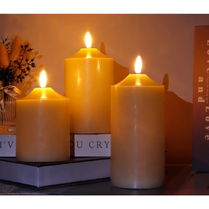 3Pcs Flameless Flickering LED Battery Candle For Home Wedding Christmas Party