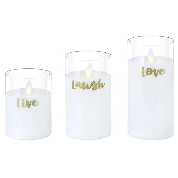 3Pcs Flameless Flickering LED Glass Candles For Home Wedding Party