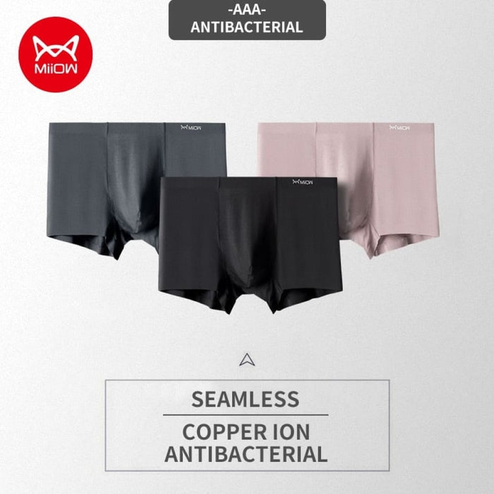 3pcs Seamless Modal Men Underpants Boxers Shorts Hip Raise