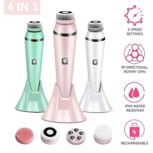 Vibe Geeks 4 In 1 Electric Face Deep Cleansing Brush Spin