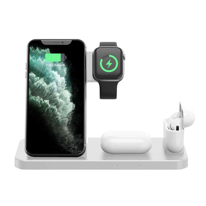 Vibe Geeks 4-in-1 Wireless Fast Charging Station For Qi