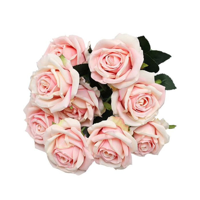 4 Bunch Artificial Silk Rose 9 Heads Flower Fake Bridal