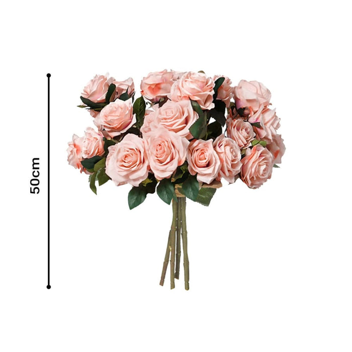 4 Bunch Artificial Silk Rose 9 Heads Flower Fake Bridal