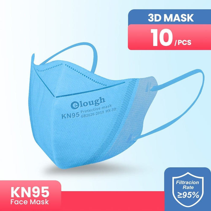 4 Layer 3d Kn95 Face Masks Light Blue 10 Pack