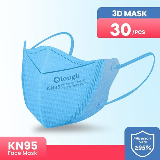 4 Layer 3d Kn95 Face Masks Light Blue 30 Pack