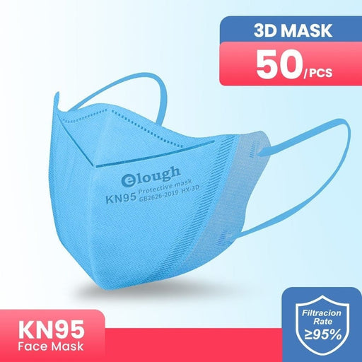 4 Layer 3d Kn95 Face Masks Light Blue 50 Pack