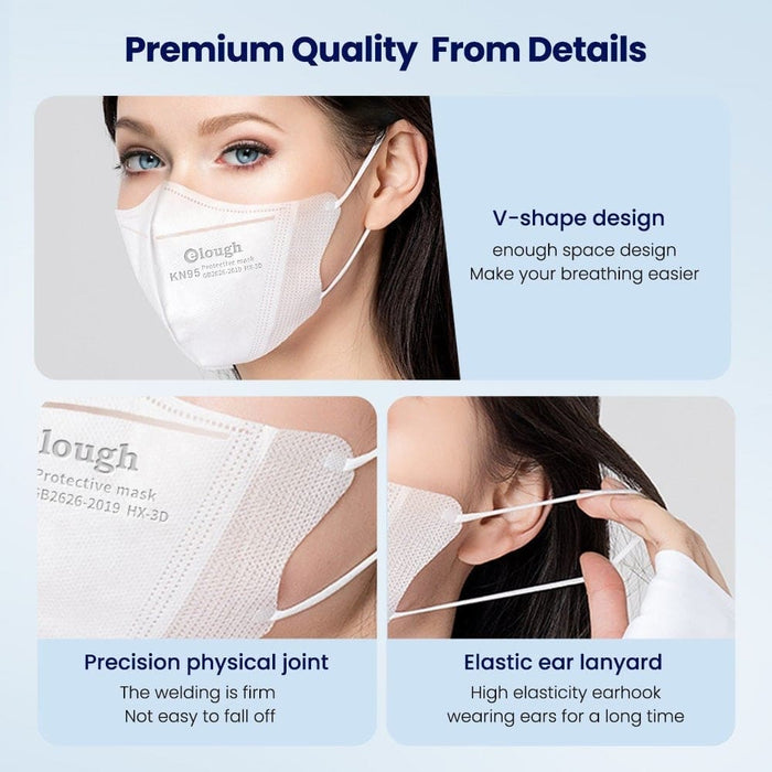 4 Layer 3d Kn95 Face Masks White 30 Pack