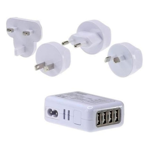 4 Port Usb Wall Ac Charger | White