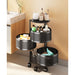 4 Tier Steel Round Rotating Kitchen Cart Multi-functional