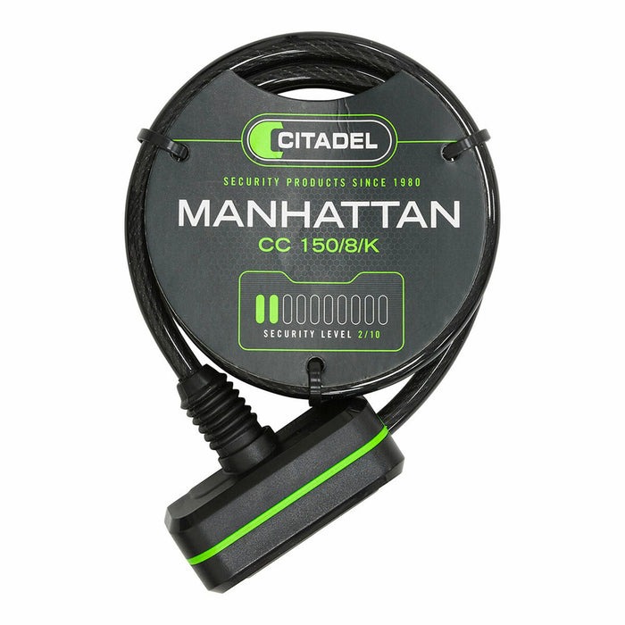 Cable With Padlock By Citadel Manhattan Cc 1508K Black 150 cm