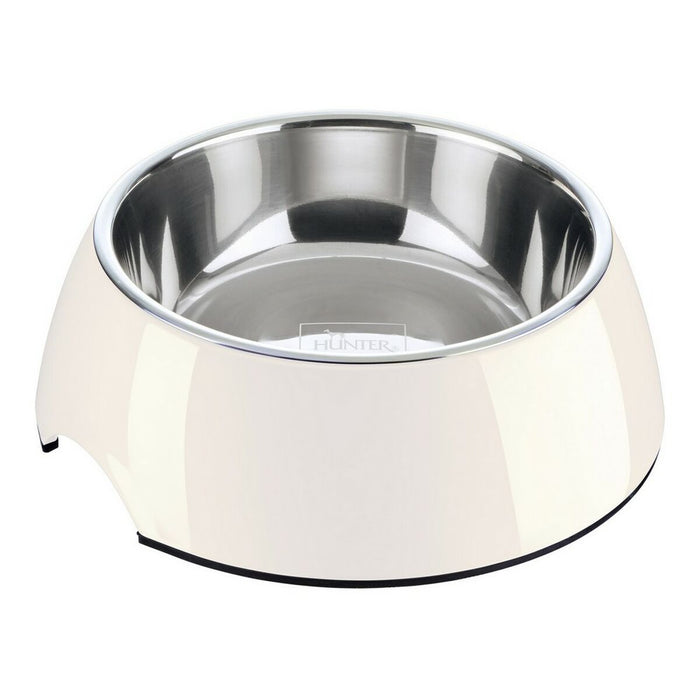 Dog Feeder By Hunter Melamin Stainless Steel White 350 Ml