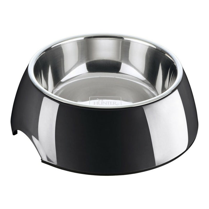 Dog Feeder By Hunter Melamin Stainless Steel Black 350 Ml