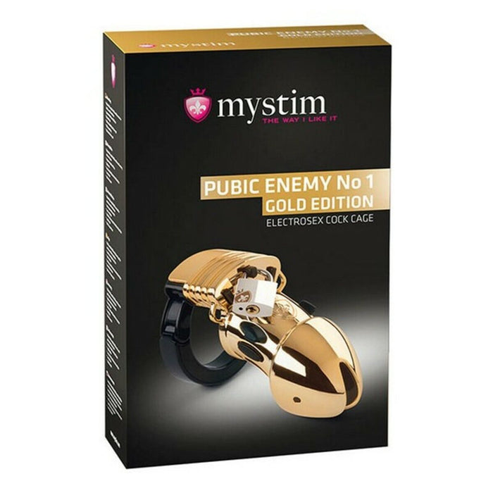 Pubic Enemy No 1 Cock Cage Gold Edition By Mystim 66239