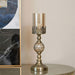 42cm Glass Candle Holder Stand Metal