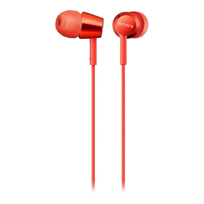 Headphones With Microphone By Sony MdrEx155Ap Red