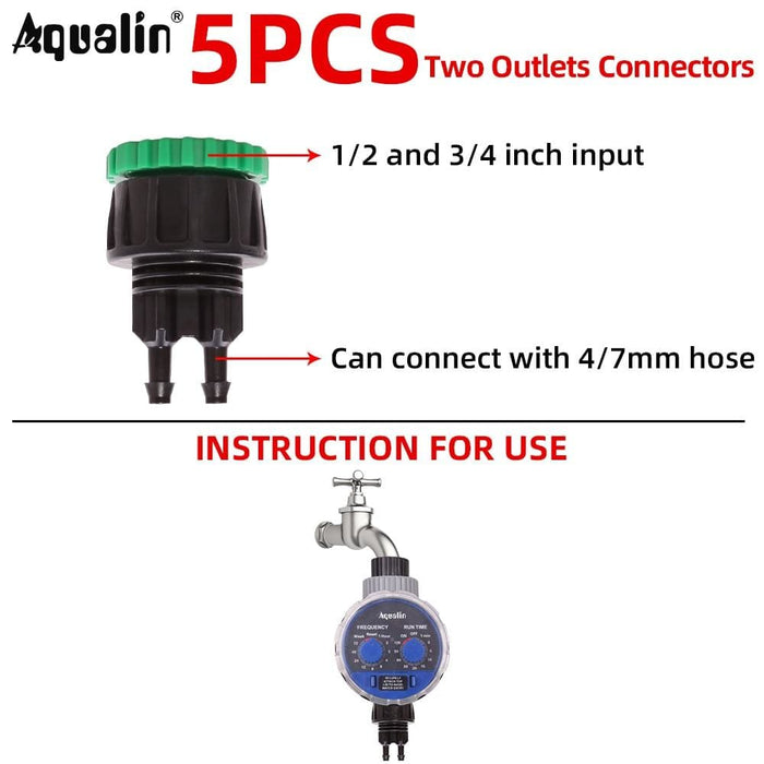 4 7mm Two Outlets Connectors Tool Watering Set For Garden