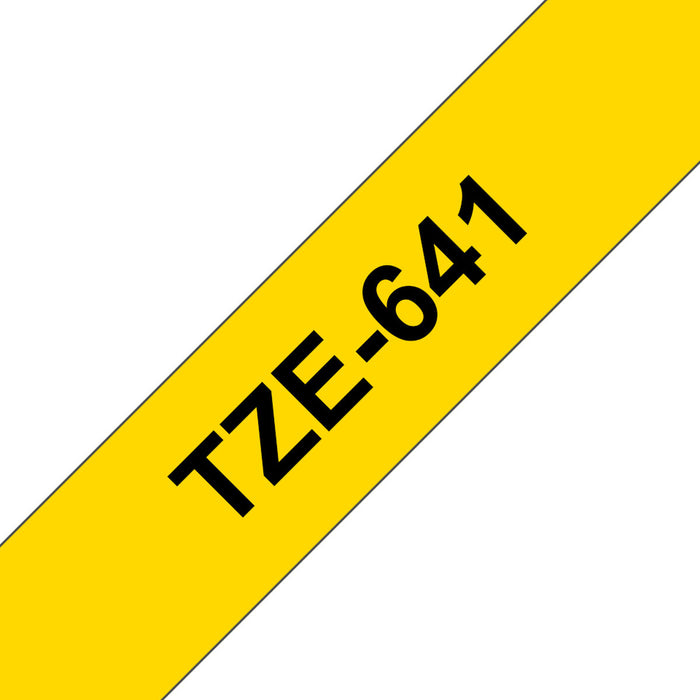 Laminated Tape For Labelling Machines By Brother Tze641 Yellow Black BlackYellow 18Mm