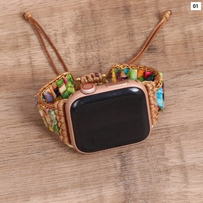 Handmade Stone Bead Bohemia Strap for Apple Watch