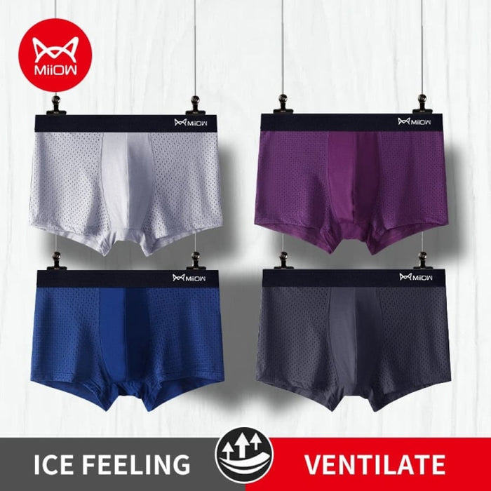 4pcs Mesh Men Underwear Boxer Breathable Boxers Shorts Ice