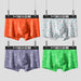 4pcs Print Boxers Men Underwear Breathable Innerwear Man