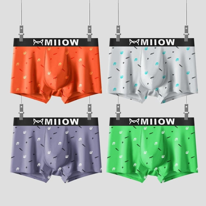 4pcs Print Boxers Men Underwear Breathable Innerwear Man