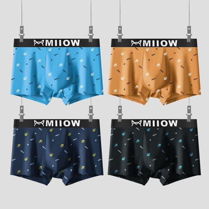 4pcs Print Boxers Men Underwear Breathable Innerwear Man