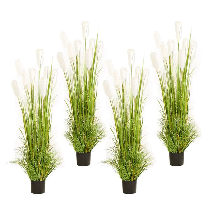 4x 120cm Green Artificial Indoor Potted Reed Grass Tree Fake