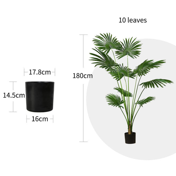4x 180cm Artificial Natural Green Fan Palm Tree Fake