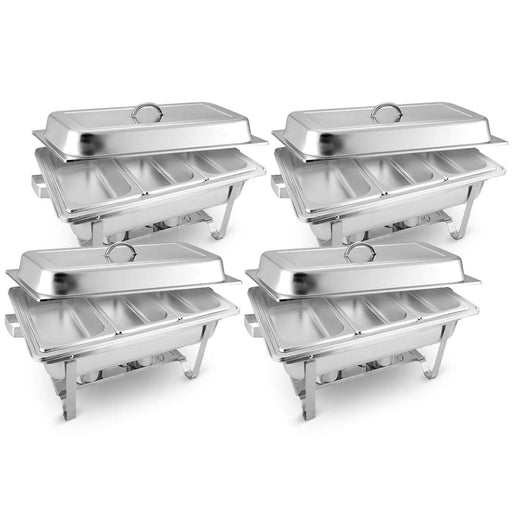 4x 3l Triple Tray Stainless Steel Chafing Food Warmer