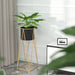 4x 50cm Gold Metal Plant Stand With Black Flower Pot Holder