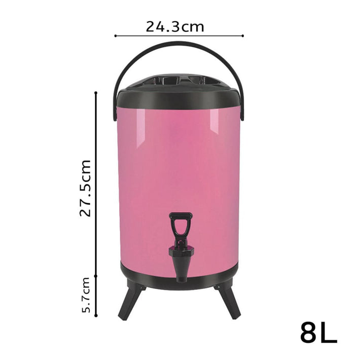 4x 8l Stainless Steel Insulated Milk Tea Barrel Hot And Cold