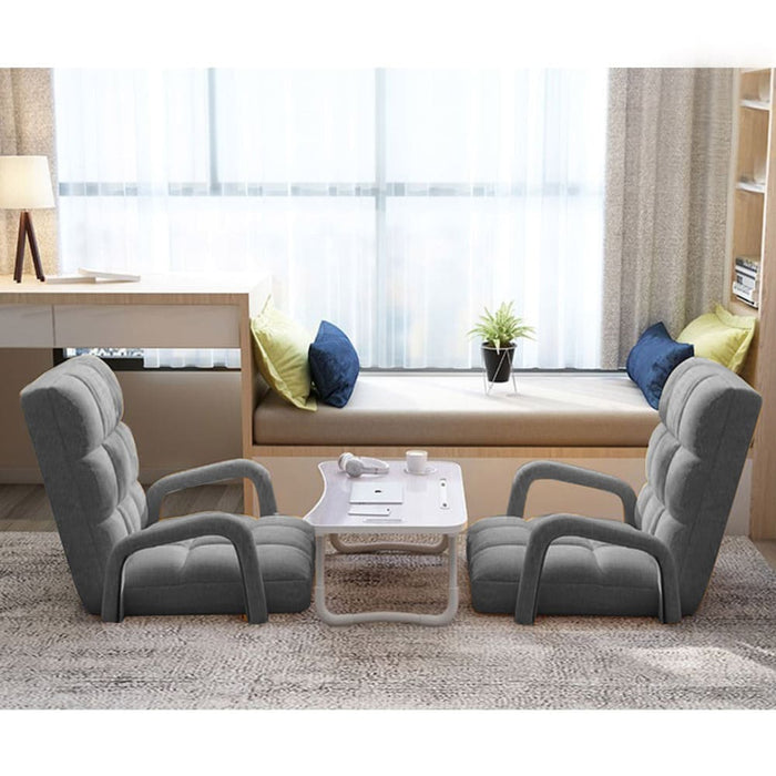 4x Foldable Lounge Cushion Adjustable Floor Lazy Recliner