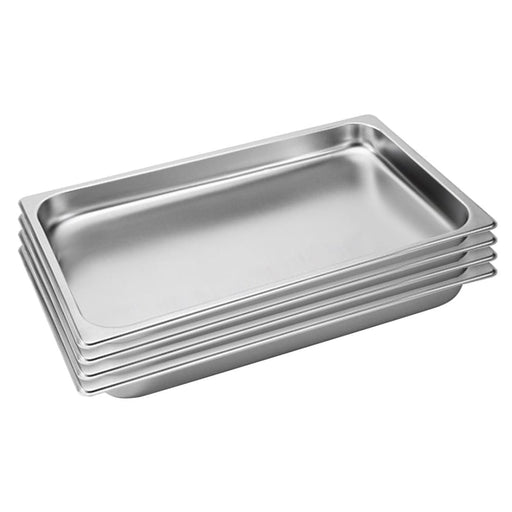 4x Gastronorm Gn Pan Full Size 1 4cm Deep Stainless Steel