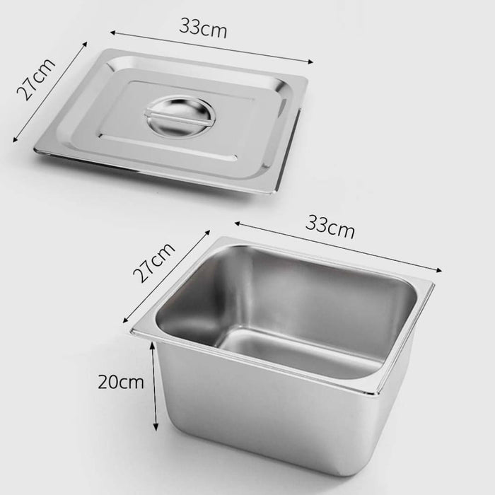 4x Gastronorm Gn Pan Full Size 1 2 20cm Deep Stainless Steel