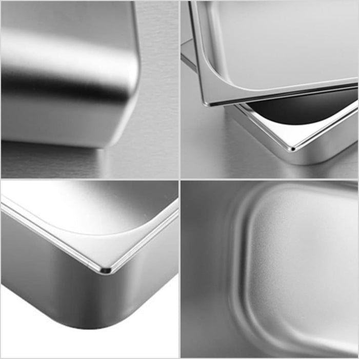 4x Gastronorm Gn Pan Full Size 1 3 20cm Deep Stainless Steel