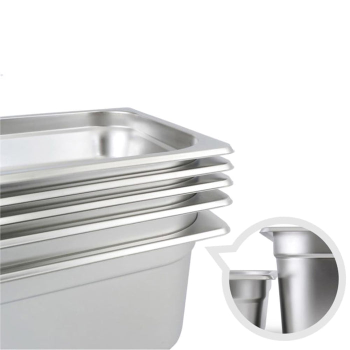 4x Gastronorm Gn Pan Full Size 1 3 6.5 Cm Deep Stainless